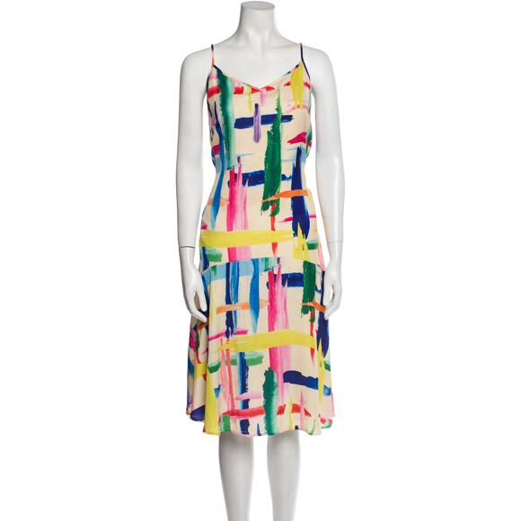 Essentiel Antwerp Varah Midi Slip Dress in Multicolor Graphic Stripes Size 34 2 - Picture 1 of 9